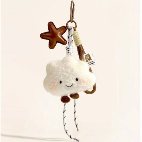 新美拉德风miu系可爱毛绒云朵书包包挂件包挂饰钥匙扣小玩偶配饰