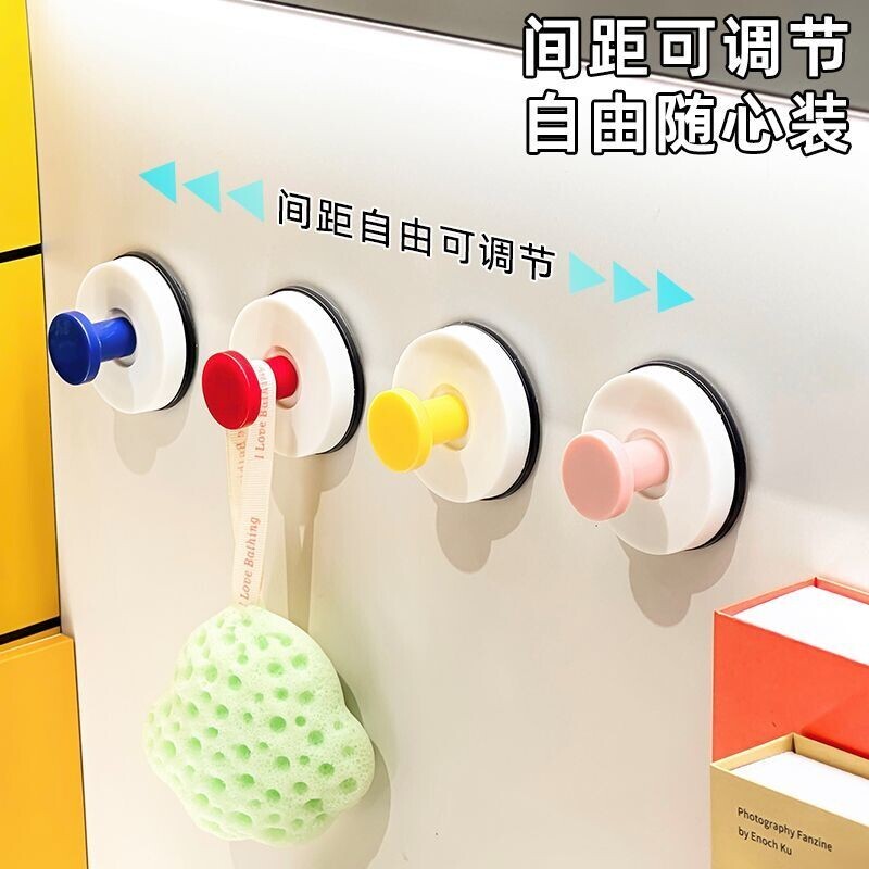 吸盘玄关挂钩强力承重免打孔入户门口放钥匙神器帽子置物粘贴钩子