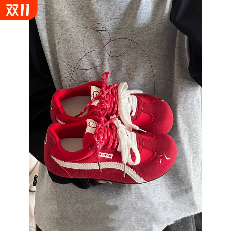 红色薄底德训鞋夏季|千人加购