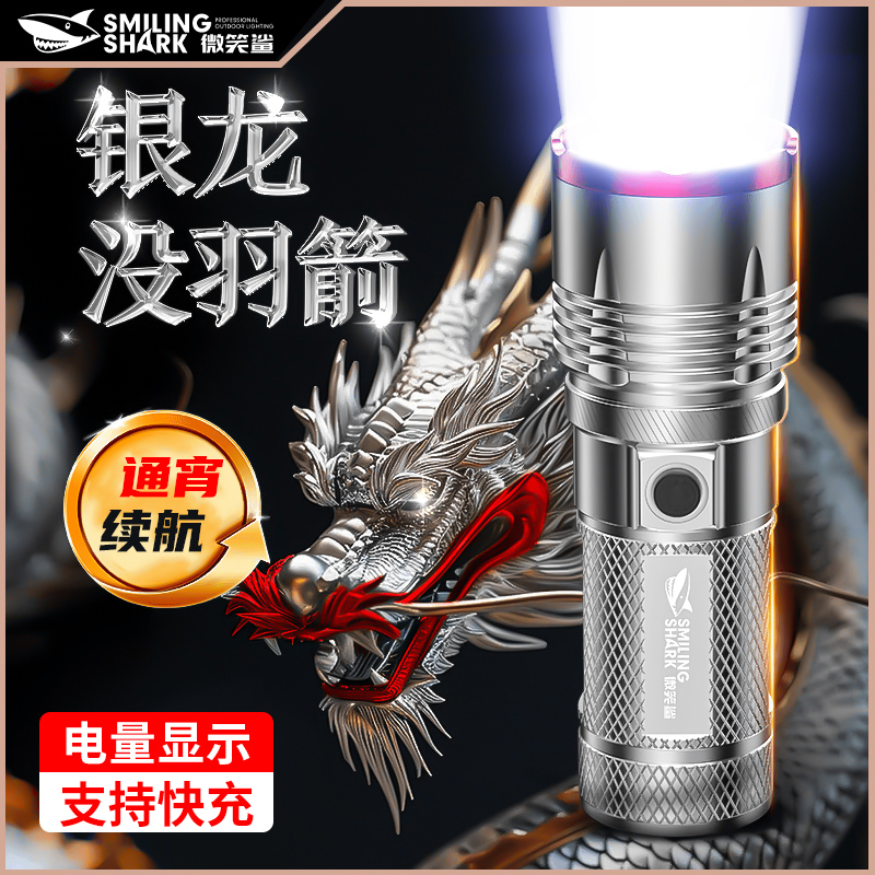 银龙强光手电铝合金耐摔长续航