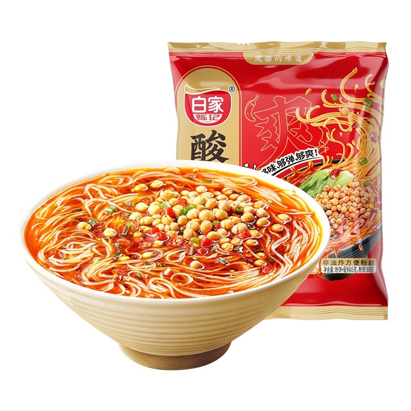 阿宽白家陈记酸辣粉袋装桶装正宗重庆面皮粉丝米线泡面速食冲泡