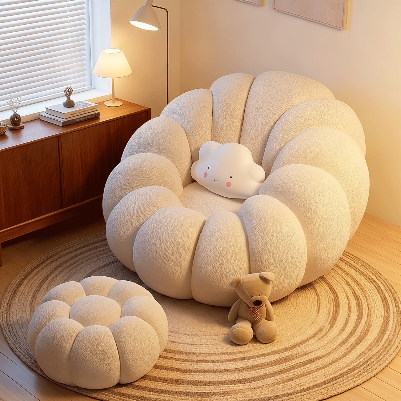 懒人沙发可躺可睡休闲椅子阳台网红榻榻米座椅卧室单人南瓜小沙发