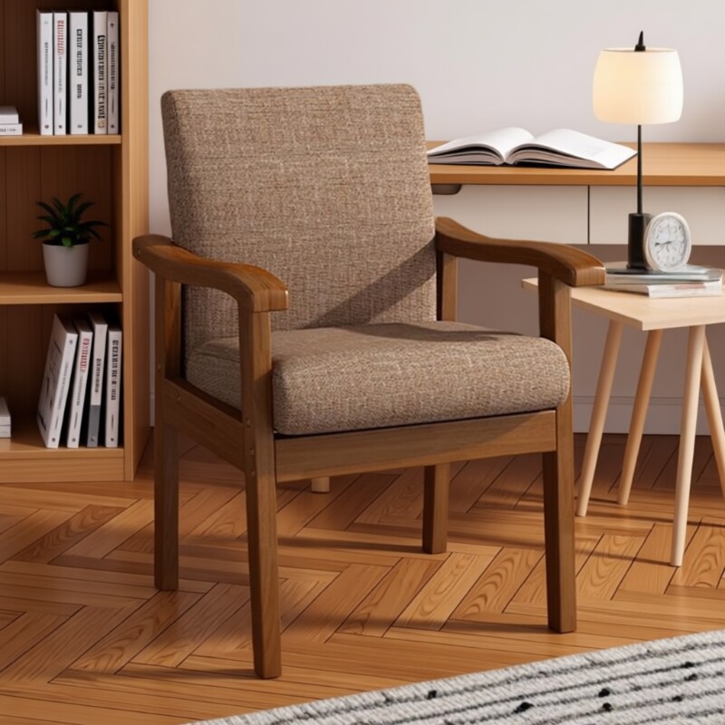 实木沙发椅带扶手书桌椅椅子家用靠背椅老人椅餐椅久坐木椅办公椅