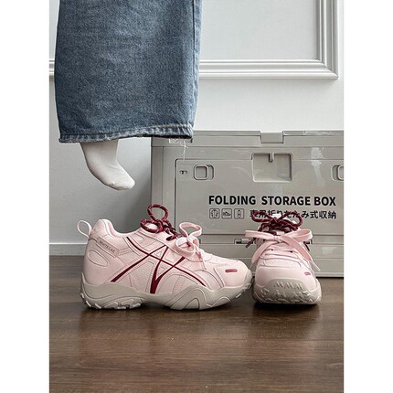 7CM增高粉色厚底德训鞋女2026春季新款运动休闲阿甘鞋百搭老爹鞋