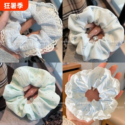 甜美蓝色蕾丝发圈|超6000次加购
