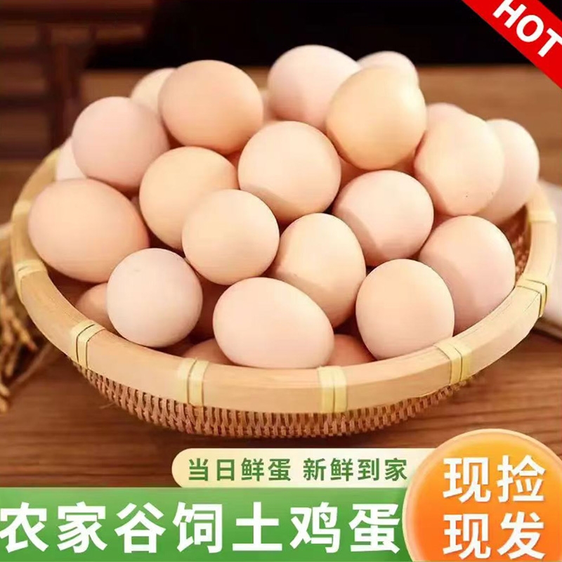 农村散养土鸡蛋50枚正宗农家新鲜柴鸡蛋草鸡蛋现捡现发笨鸡蛋整箱