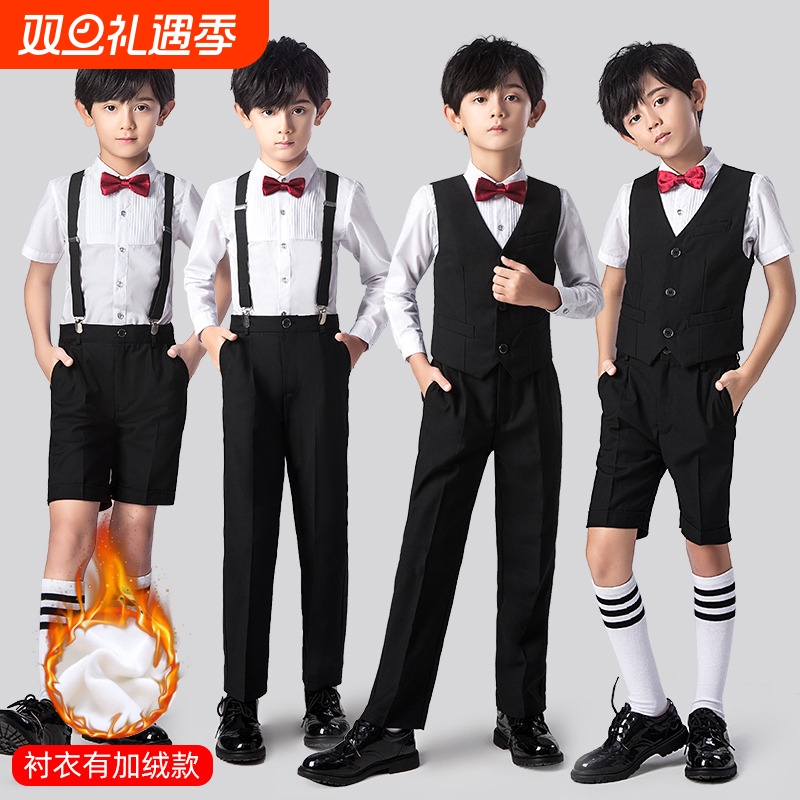 花童男童礼服套装儿童小西装秋冬男孩主持人婚礼西服钢琴演出服装