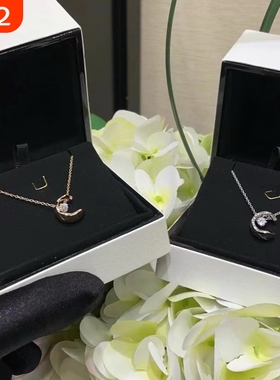 高定品质水冰月项链女菱格纹小香风coco纯银18k玫瑰金Jennie手链