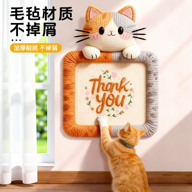猫抓板耐磨不掉屑防猫抓沙发立式贴墙猫抓垫粘贴式猫咪玩具猫抓垫