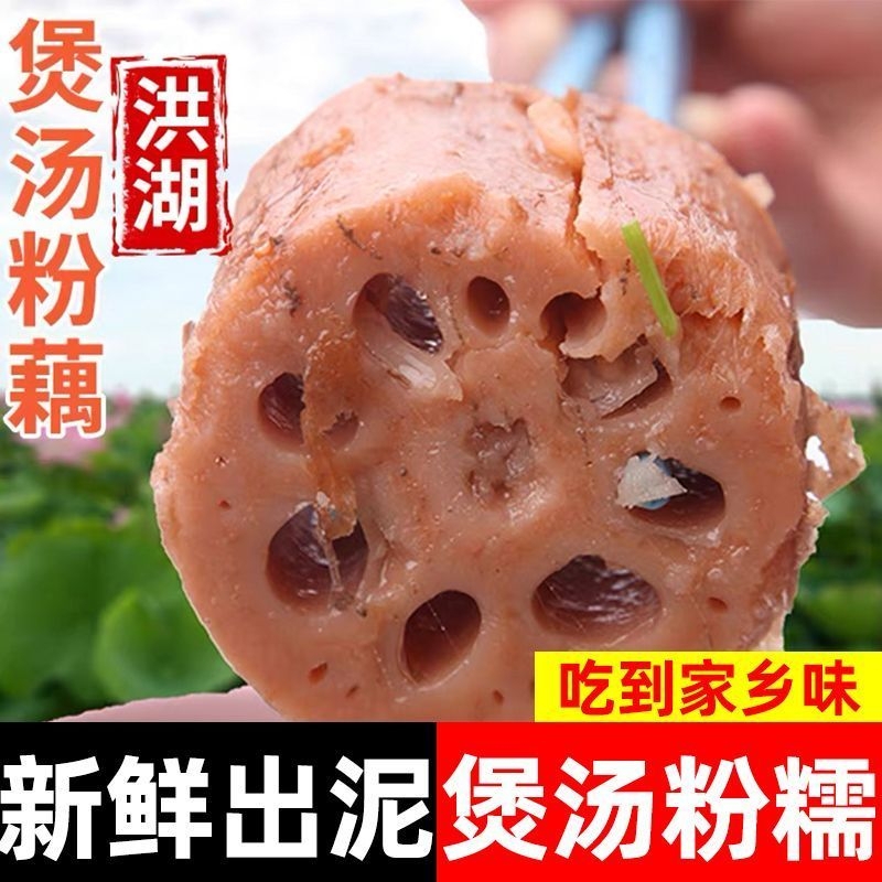 洪湖粉藕新鲜煲汤粉藕带泥保鲜现挖现发糯米藕洪湖莲藕粉糯包邮