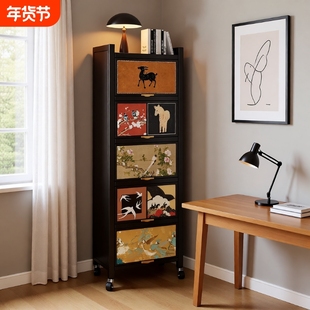 钢制书架靠墙可移动儿童收纳柜客厅转角落地置物架子置物柜卧室