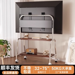 电视机可移动落地支架立式不锈钢带轮推车55/65/75寸挂架置物架