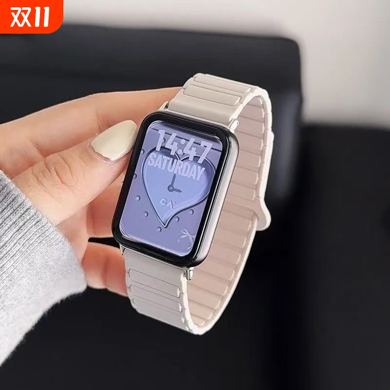 明星同款适用小米手环9Pro表带8Pro手表腕带新款红米watch5硅胶一体4替换带磁吸男智能透气运动女秋夏配件