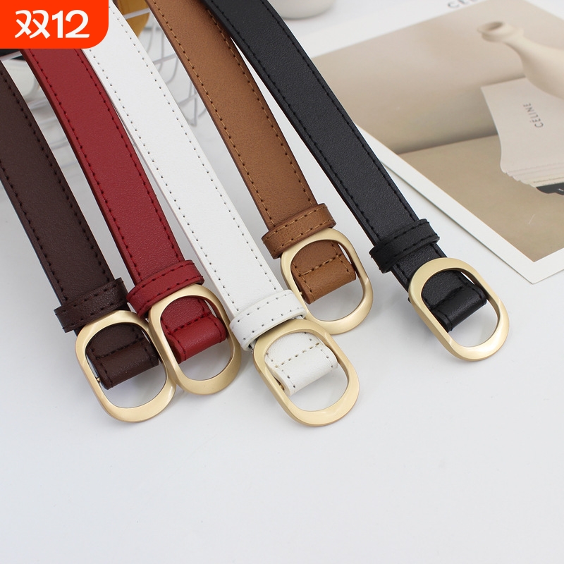 学生无孔金扣皮带韩版女ins风百搭细牛仔裤带装饰免打孔一件代发