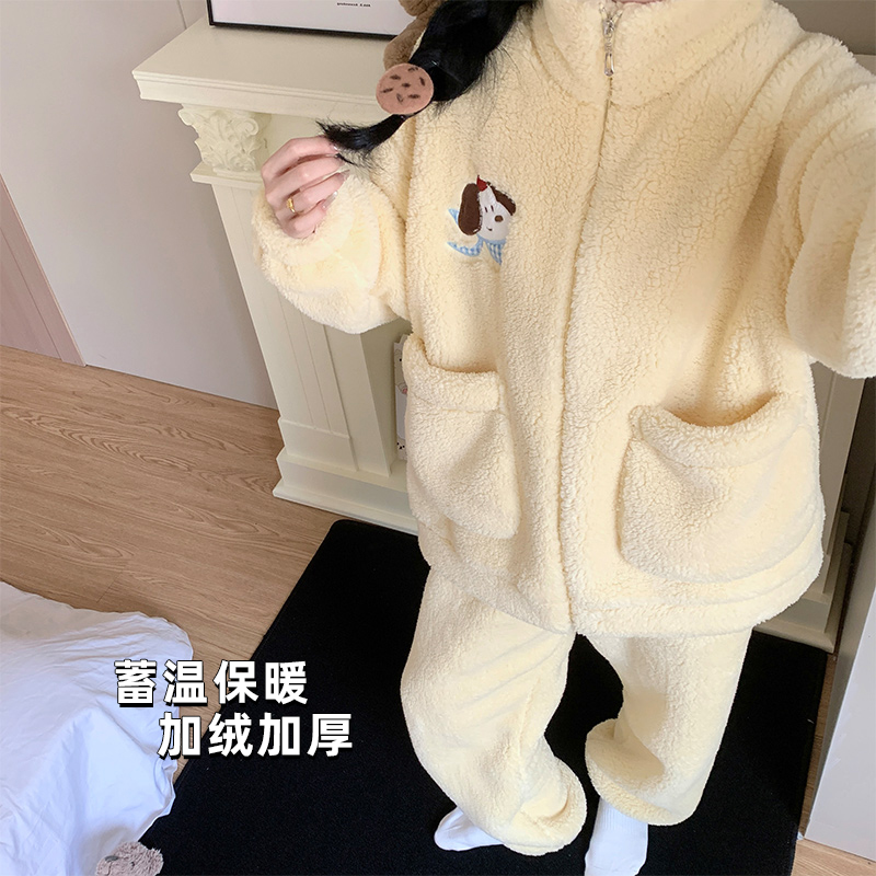 2025新款珊瑚绒加绒加厚保暖睡衣