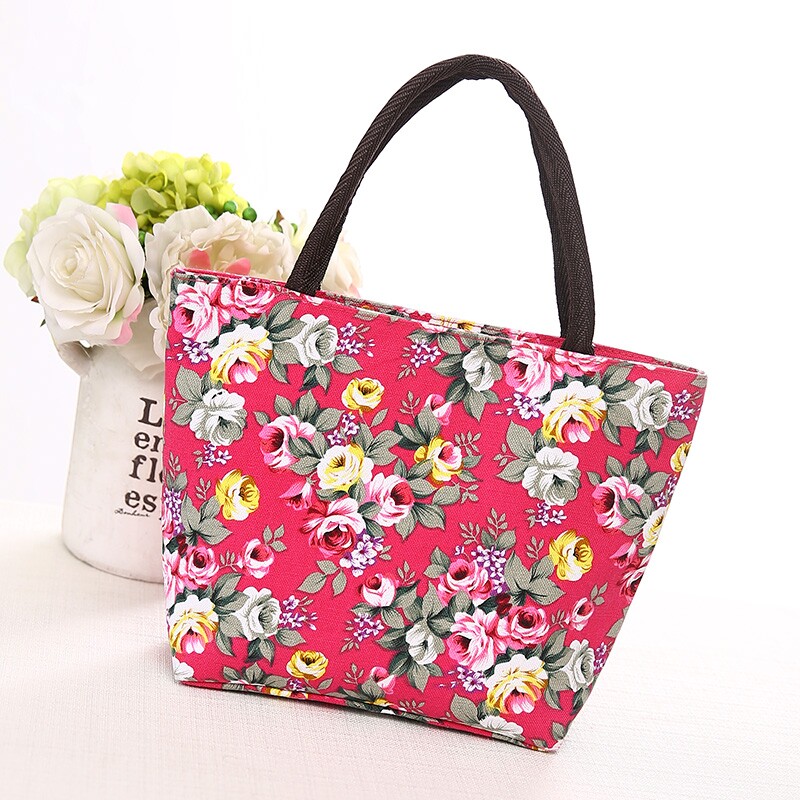 日韩新款休闲妈咪手提女包小拎布包袋手机包牛津布饭盒便当包帆布