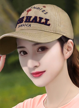 帽子男士韩版ins鸭舌帽时尚百搭棒球帽女夏季遮阳防晒太阳帽红色