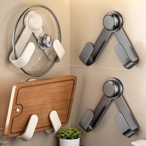 吸盘旋转锅盖架壁挂式u孔厨房置物架收纳挂架菜板架砧板上墙墙面