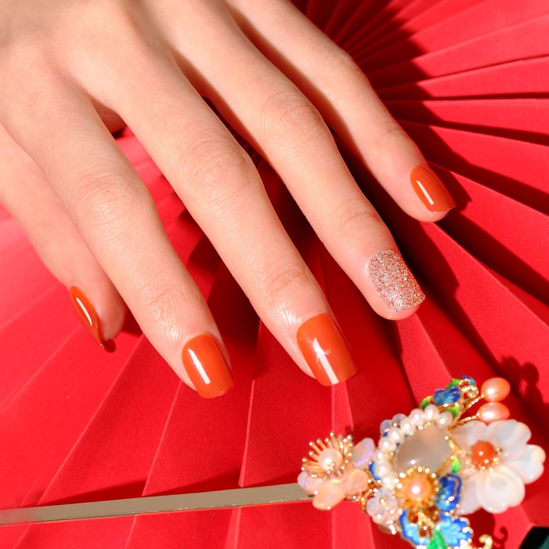 小短方甲贴胶穿戴甲背胶贴短款30