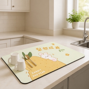 厨房沥水垫台面水龙头软硅藻泥吸水垫子防滑桌垫防油方形吸油耐脏