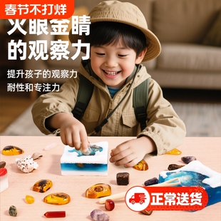 恐龙咋没的肥皂挖宝玩具盲盒挖挖掘香皂琥珀考古宝石男孩女孩化石