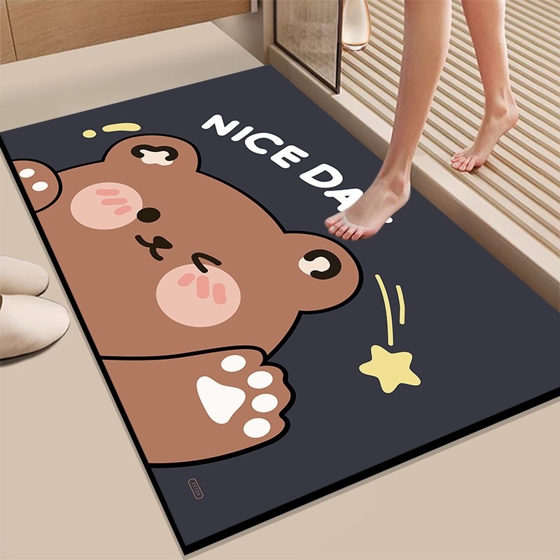 浴室卫生间地垫吸水硅藻泥垫速干门口防滑脚垫厕所吸水垫子入户门