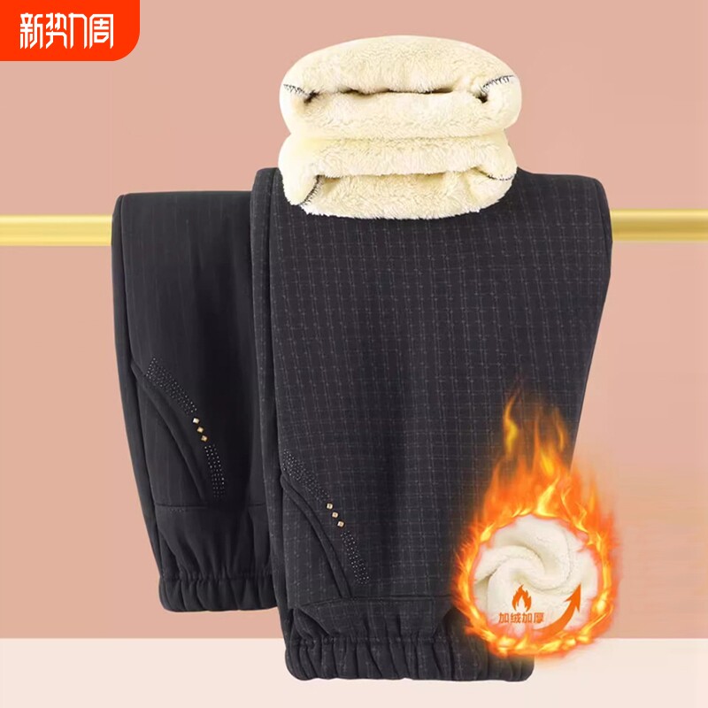 中老年人裤子妈妈秋季长裤女奶奶休闲外穿老人太太保暖宽松加绒裤