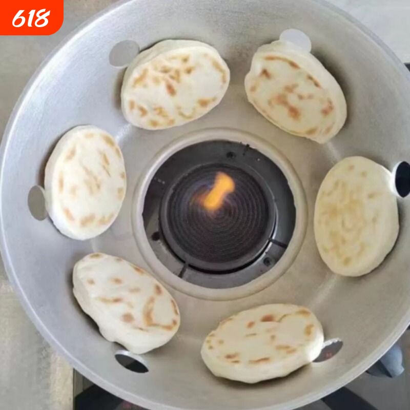 锅圈家用做烧饼用铝锅燃气锅炉老式纯铝饼铛烧烤饼锅盔烤炉鏊子