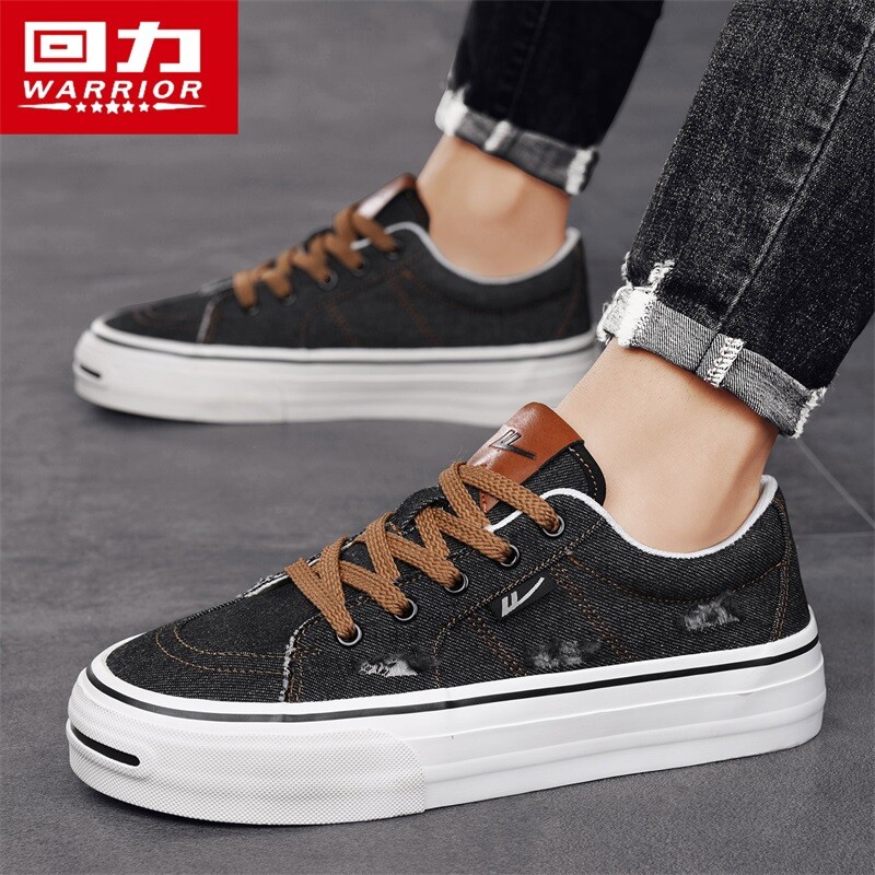 回力男鞋休闲帆布鞋2026新款春季男士牛仔破布开口笑个性平底板鞋