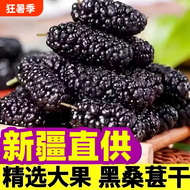 新疆吐鲁番野生黑桑葚干500g新货桑甚干桑椹子非桑葚果桑椹干大果
