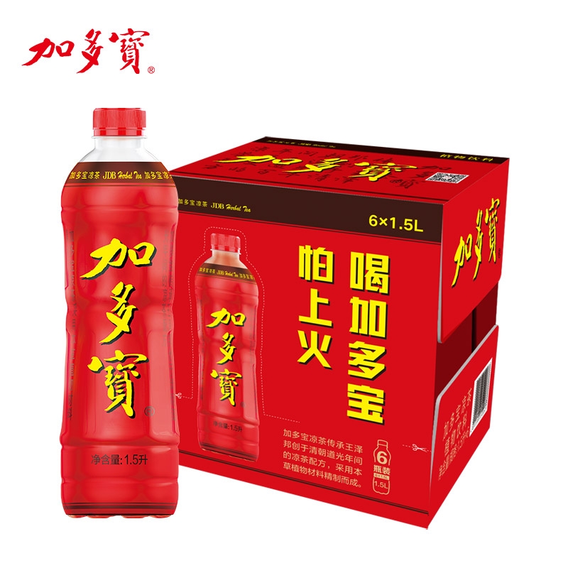加多宝1500ml*6瓶大瓶装凉茶火锅聚餐家庭用植物饮料解辣解渴