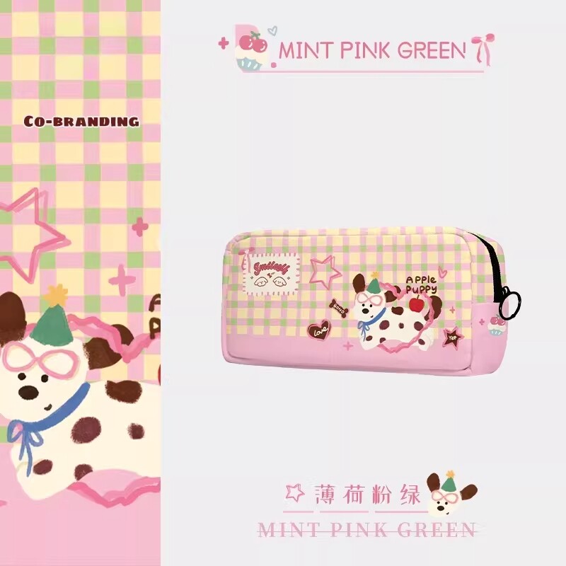超火薄荷粉笔袋简约ins风奶呼呼大容量旅行便携化妆刷分区收纳包