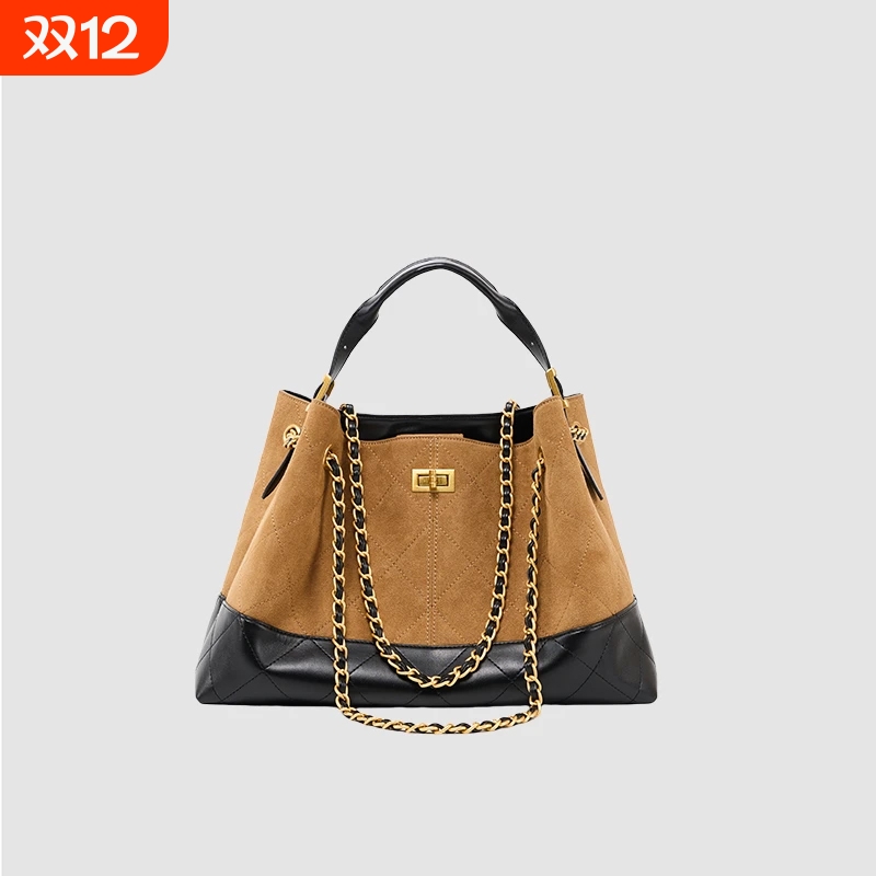 伊布古奇新款菱格链条包复古流浪包百搭精致香风托特包韩版潮包女