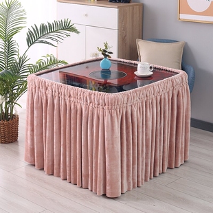 双面绒烤火桌罩套烤火罩正方形麻将机取暖桌电炉罩长方形加厚圆桌