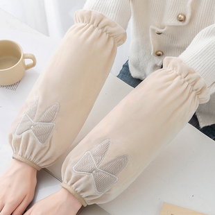 百搭护袖套女家用长款办公羽绒服防脏套袖筒学生绒布保暖秋冬袖口