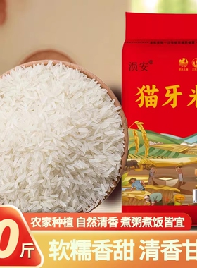 湖北大米10斤当季新米猫牙米新鲜丝苗米20斤现磨煮粥优质汉江糯香