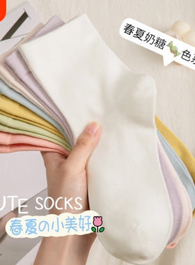 白色袜子女2026新款爆款夏季纯棉防臭短袜春秋款多巴胺无骨中筒袜