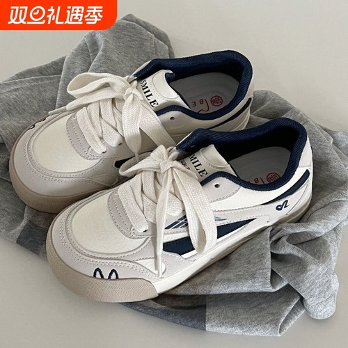 优妮蒂百搭板鞋女款2025新款秋季小众厚底chic日常小白鞋德训鞋女