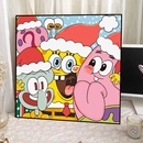 数字油画diy卡通儿童手绘四宫格填色填色画卧室装 饰画丙烯动漫