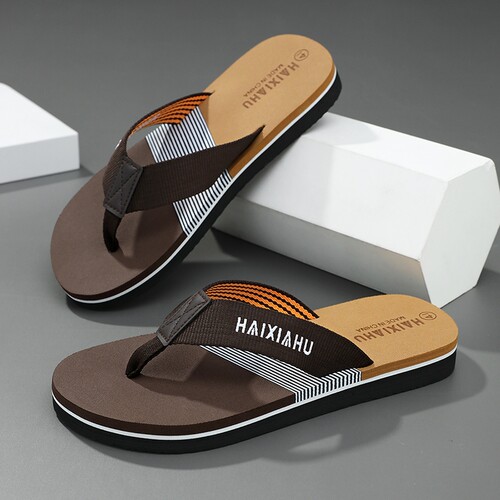 海峡虎人字拖鞋男夏季外穿防滑夹脚软底运动耐磨沙滩凉拖鞋男