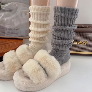 堆堆袜套袜子女辣妹y2k小腿袜秋冬防滑保暖针织中长筒雪地靴腿套