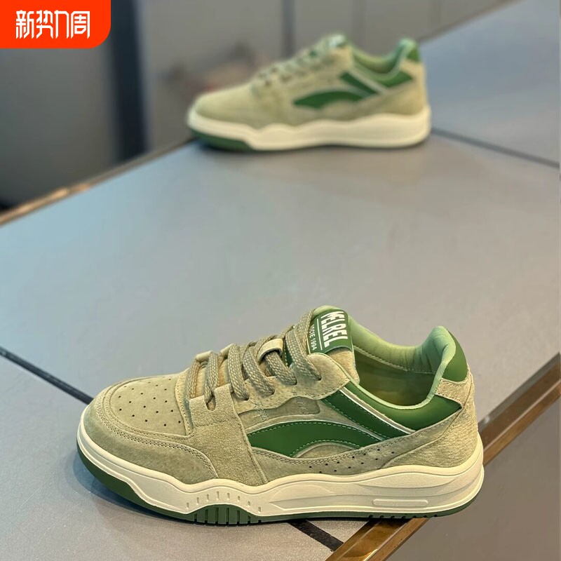 新款复古厚底休闲板鞋男青少年低帮运动男鞋系带学生四季透气潮鞋