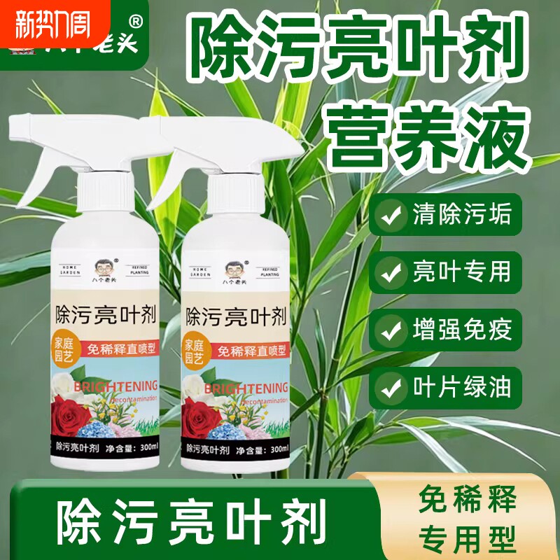 除污亮叶剂植物叶面光亮清洁洗剂旗免稀释叶面肥料