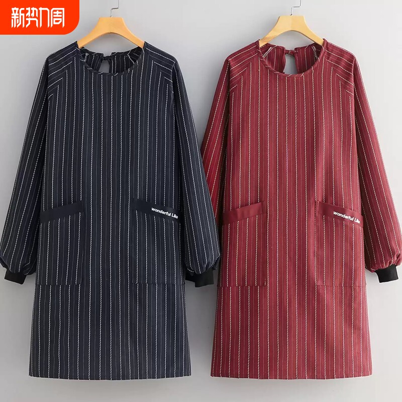 加长加肥棉布长袖围裙家用厨房做饭罩衣2025新款工作服男加厚棉