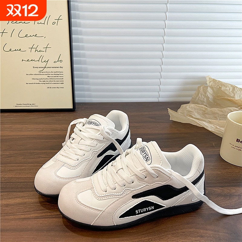 港风情侣软底休闲阿甘鞋女2025秋季德训鞋复古运动休闲赛车鞋男潮