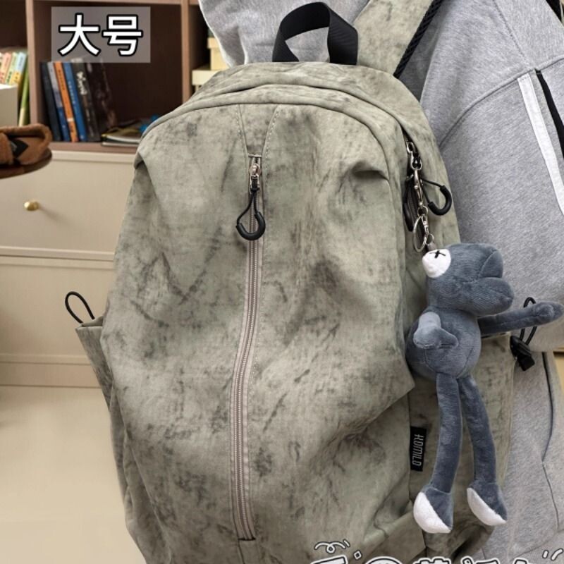 茶话会ins小众书包男初中学生日系工装休闲双肩包女轻便背包防水