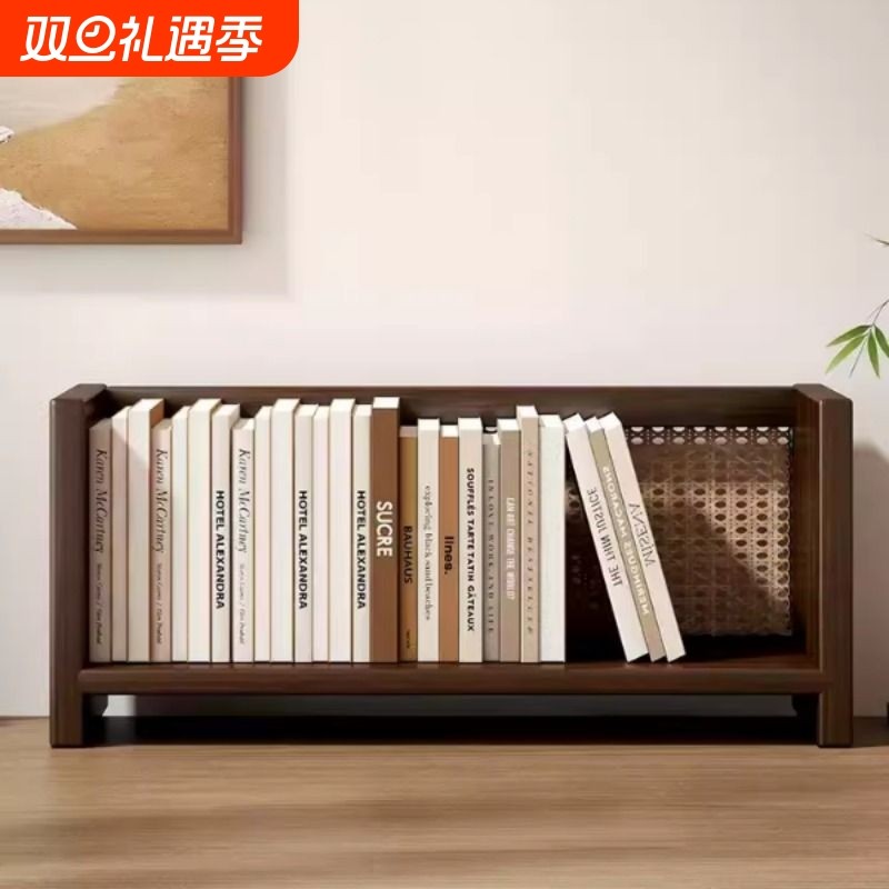 实木桌面书架多层置物架立式办公桌上的收纳整理小型简易储物书柜