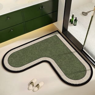 浴室厨房门口专用地垫吸水防滑防油污脚垫卫生间洗手台转角硅藻泥