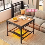 烤火桌子2025款湖南家用正方形取暖桌可折叠烤火架简易餐桌折叠桌