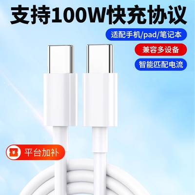 驯龙师 100W双头type-c数据线双向tpyec双pd快充ctoc适用小米华为荣耀tpc车载充电线器笔记本电脑typc公对公